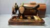 HAND CRANK SINGER SEWING MACHINE IN WOODEN CASE - 2