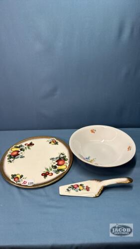 AYNSLEY 11IN SERVING PLATE WITH SERVER
