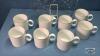 14IN GLASS SERVING PLATE WITH (8) GERMAN MUGS - 3