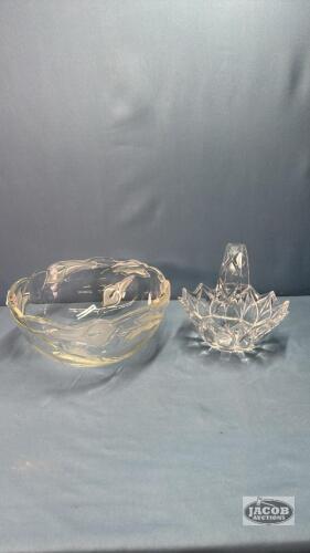 HEAVY GLASS 10IN WIDE SERVING BOWL