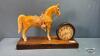 WOODEN 16IN PLAQUE WITH 10IN TALL RESIN HORSE - 2