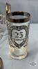 (4) 25TH ANN. GLASSES WITH COASTERS AND WIRE STAND - 2