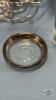 (4) 25TH ANN. GLASSES WITH COASTERS AND WIRE STAND - 3