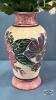 PORCELAIN 8IN VASE AND AN 8IN BLUE GLASS VASE - 4