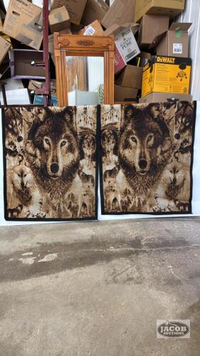 (2) 3FT X 5FT WOLF AREA CARPETS