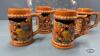 11IN GLASS PLATE WITH (4) PORCELAIN 5IN TALL STEINS - 2