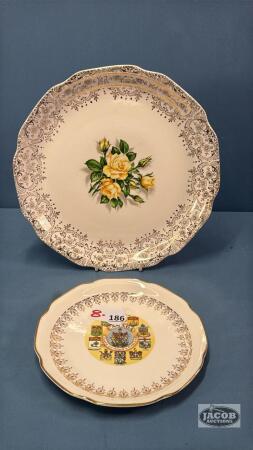 (2) PLATES TRIMMED WITH 22K GOLD