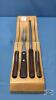 STAINLESS CARVING SET IN WOODEN RACK
