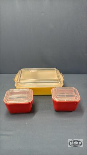 (3) PYREX FRIDGE KEEPERS