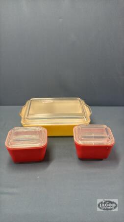 (3) PYREX FRIDGE KEEPERS