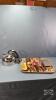 GE ELECTRIC KETTLE AND ASSORTED KITCHEN UTENSILS