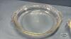 (2) PYREX 9IN PIE PLATES WITH WOODEN ROLLING PIN - 4