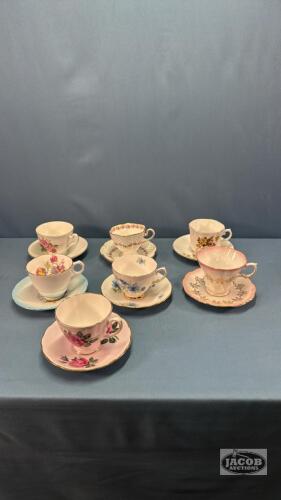 (7) CUPS AND SAUCERS
