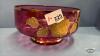 CRANBERRY 8IN BOWL WITH GOLD TRIM - 6