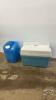 LARGE COLEMAN COOLER WITH 19L WATER TOTE