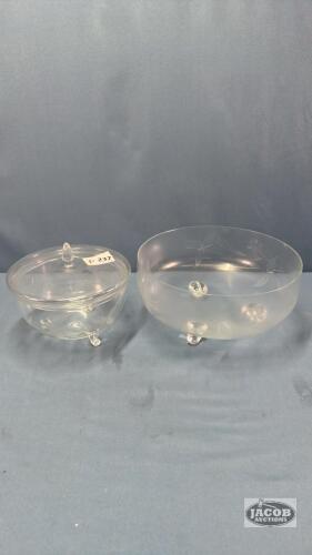 (2) ETCHED GLASS BOWLS