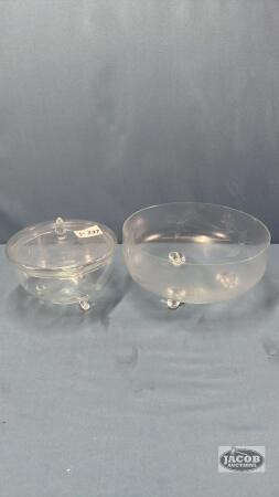 (2) ETCHED GLASS BOWLS