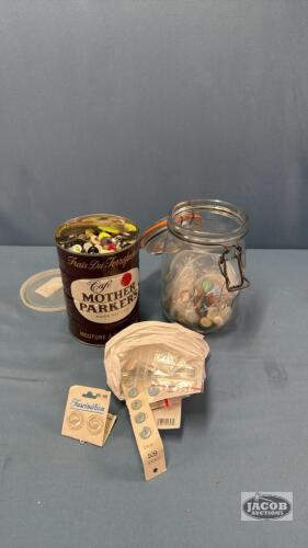 (2) CONTAINERS OF BUTTONS