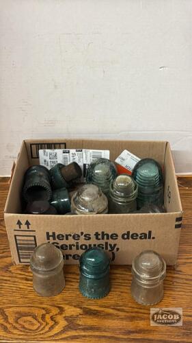 APPROX. 14 GLASS INSULATORS