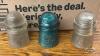 APPROX. 14 GLASS INSULATORS - 2
