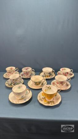 (9) CUPS AND SAUCERS