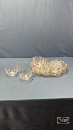 (4) WHEAT PATTERN SNACK PLATES