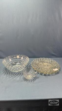 (3) 10IN BUBBLE PLATES W/ 9IN BOWL AND COFFEE CUP