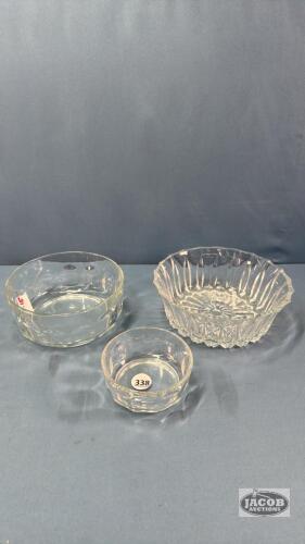 (3) ASSORTED GLASS BOWLS