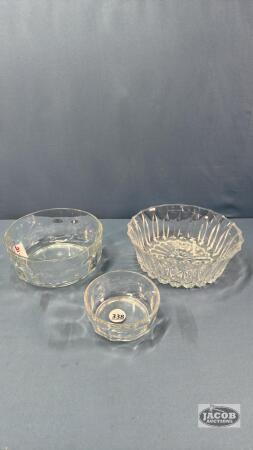 (3) ASSORTED GLASS BOWLS