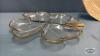 4 AND 3 LEAF CLOVER GLASS SERVING PLATES - 2