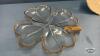 4 AND 3 LEAF CLOVER GLASS SERVING PLATES - 3