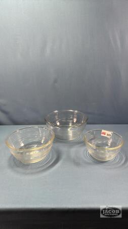 (3) MATCHING GLASS BOWLS
