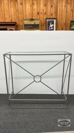 METAL AND GLASS HALL TABLE