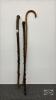 (3) WOODEN WALKING STICKS