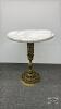MARBLE TOP LAMP TABLE WITH METAL BASE
