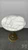 MARBLE TOP LAMP TABLE WITH METAL BASE - 2