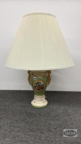 PORCELAIN TABLE LAMP WITH VICTORIAN SCENE