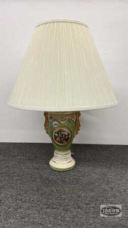 PORCELAIN TABLE LAMP WITH VICTORIAN SCENE
