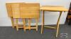 SET OF (4) WOODEN SNACK TABLES - 2