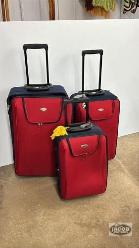 SET OF AMBER (3) PIECE LUGGAGE SET