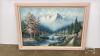 FRAMED MOUNTAIN SCENE ON CANVAS - 2