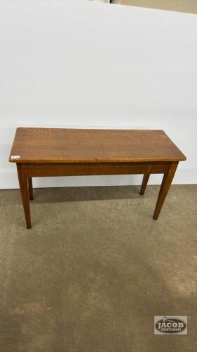 OAK PIANO BENCH WITH STORAGE