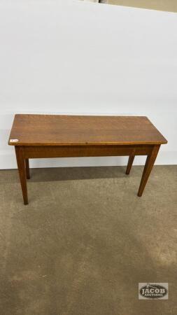 OAK PIANO BENCH WITH STORAGE