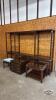 WOOD AND GLASS WALL UNIT WITH STOOL