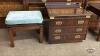 WOOD AND GLASS WALL UNIT WITH STOOL - 3