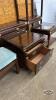 WOOD AND GLASS WALL UNIT WITH STOOL - 5