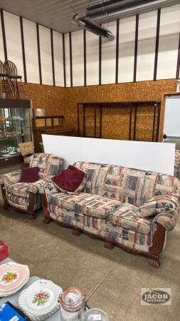 MATCHING CHESTERFIELD AND CHAIR