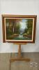 FRAMED RIVER SCENE ON CANVAS BY J BELL