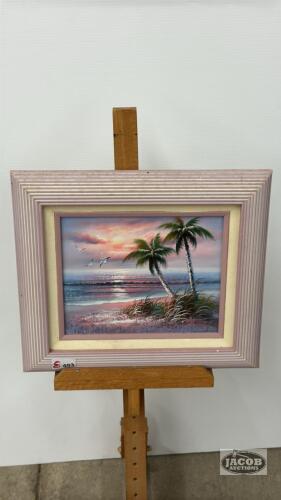 FRAMED OCEAN SCENE ON CANVAS