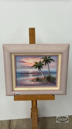 FRAMED OCEAN SCENE ON CANVAS